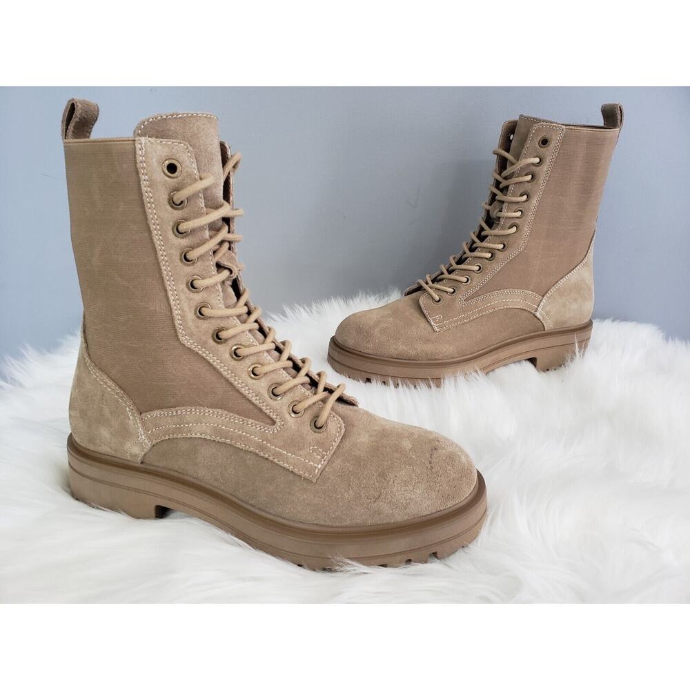 NEW SIZE 9.5‎ Steve Madden Women's Kenny Combat Boot Kenn11s1 taupe hiking tan